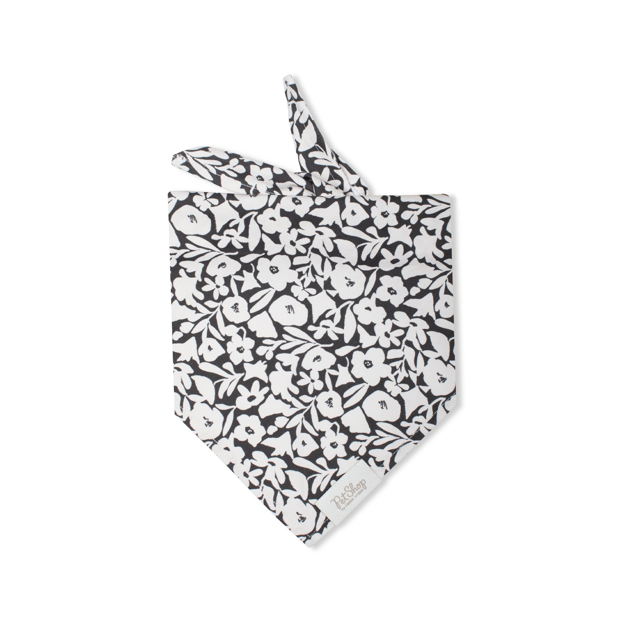 Charcoal Floral Bandana