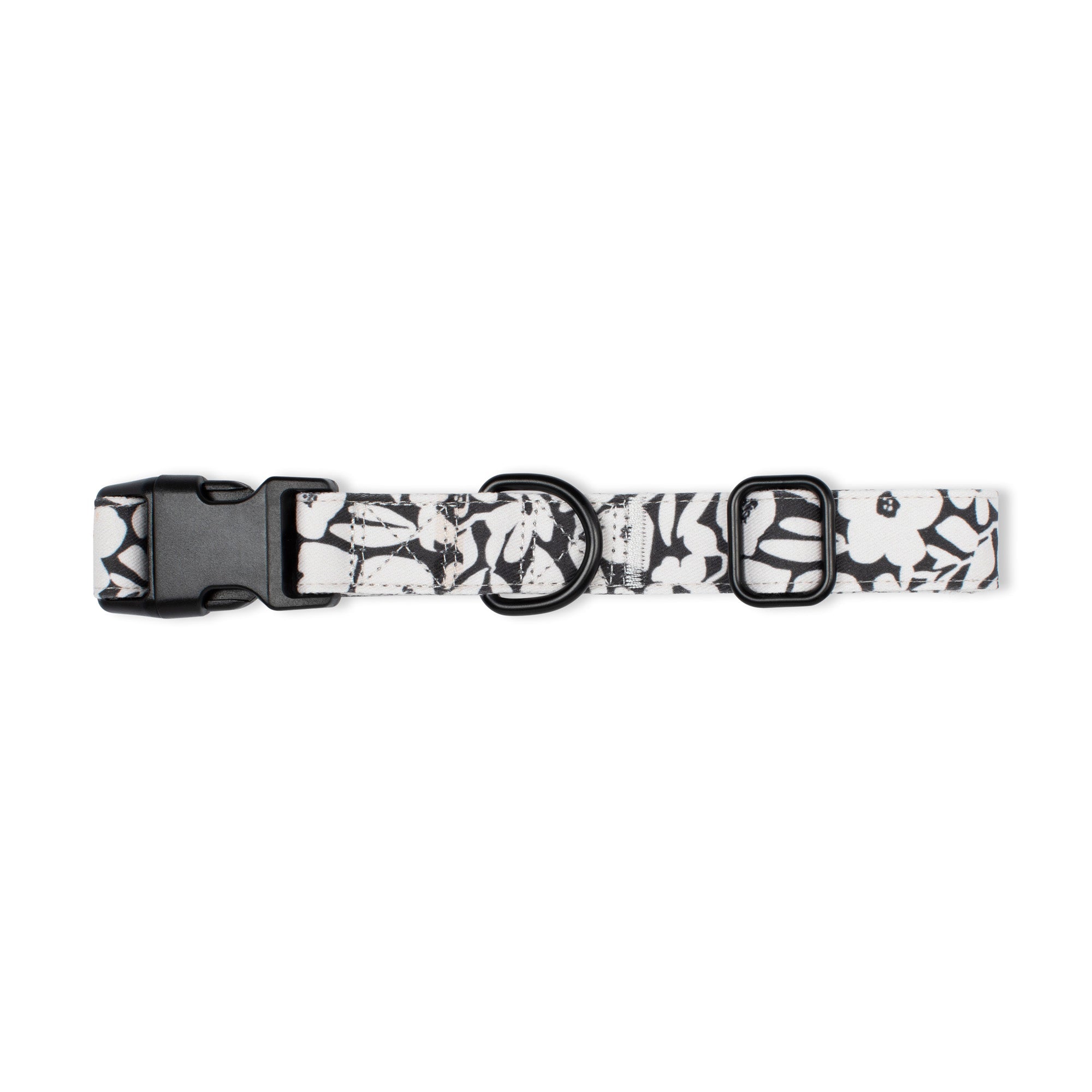 Charcoal Floral Dog Collar
