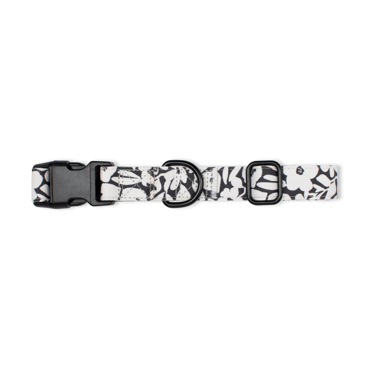 Charcoal Floral Dog Collar