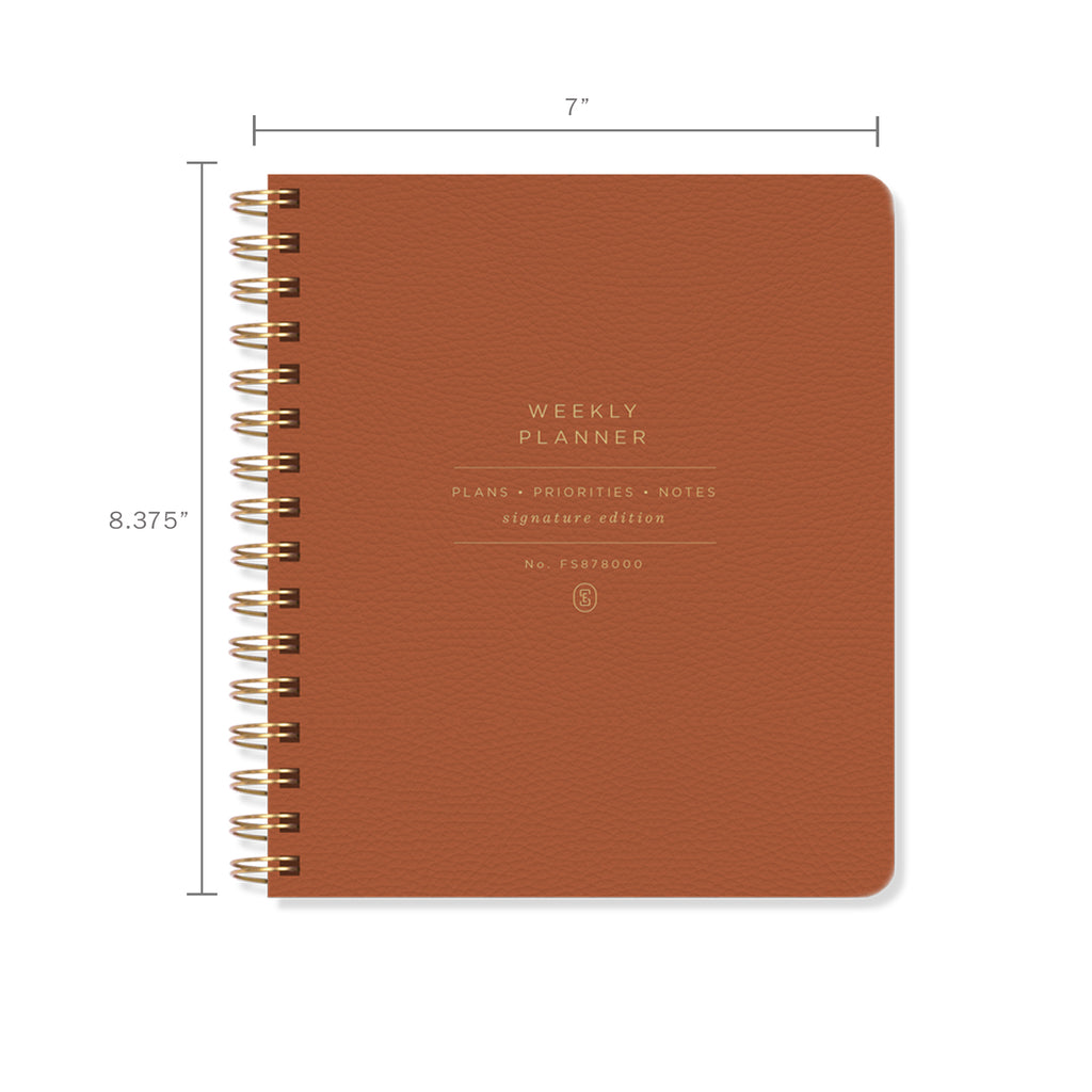 Standard Cognac Non-Dated Weekly Planner