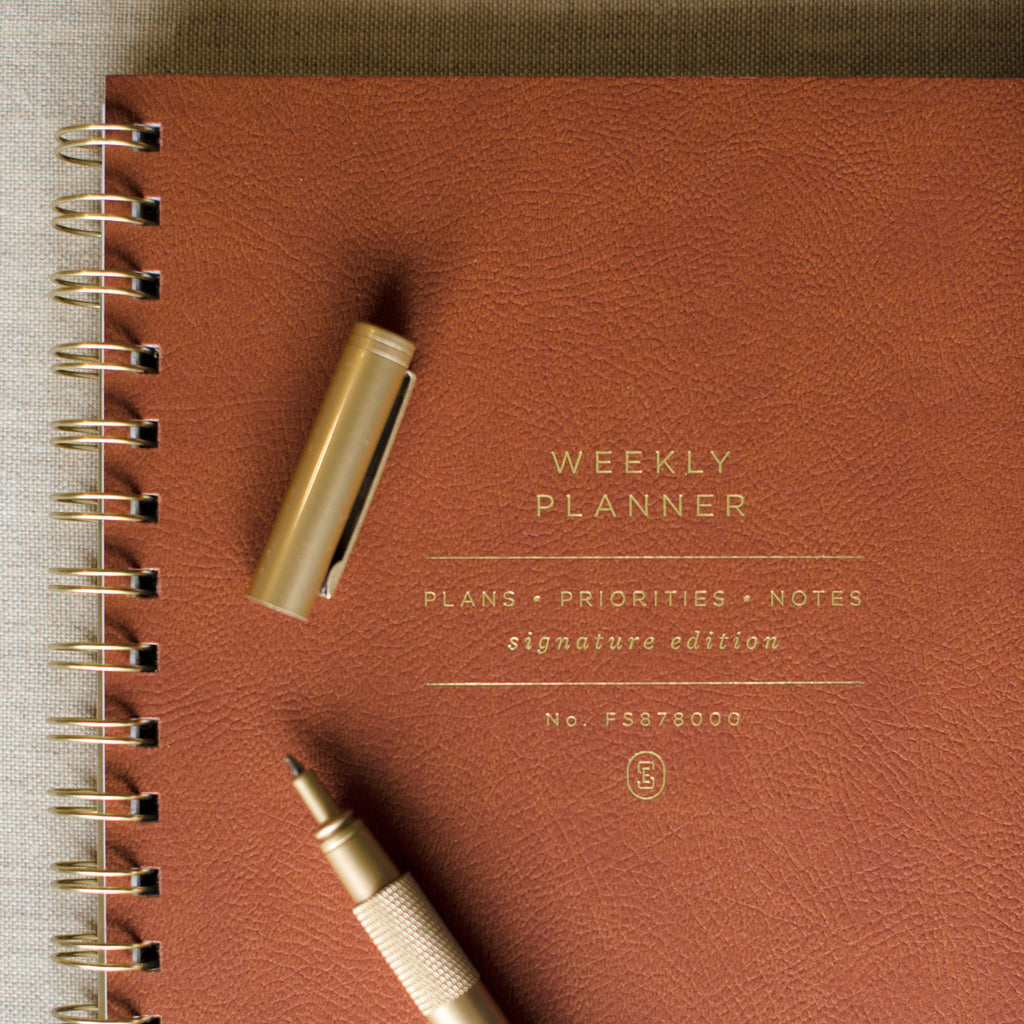Standard Cognac Non-Dated Weekly Planner