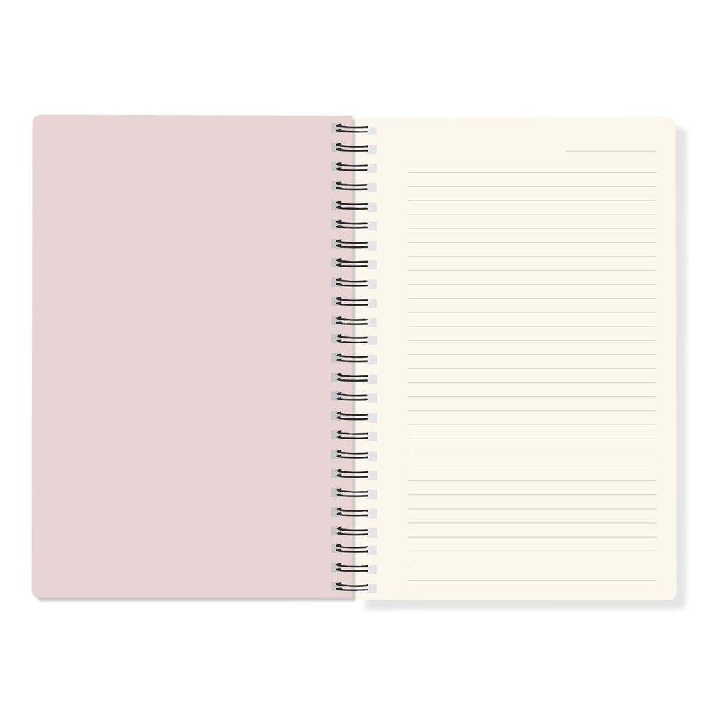 White Flower Slim Paperback Spiral Journal
