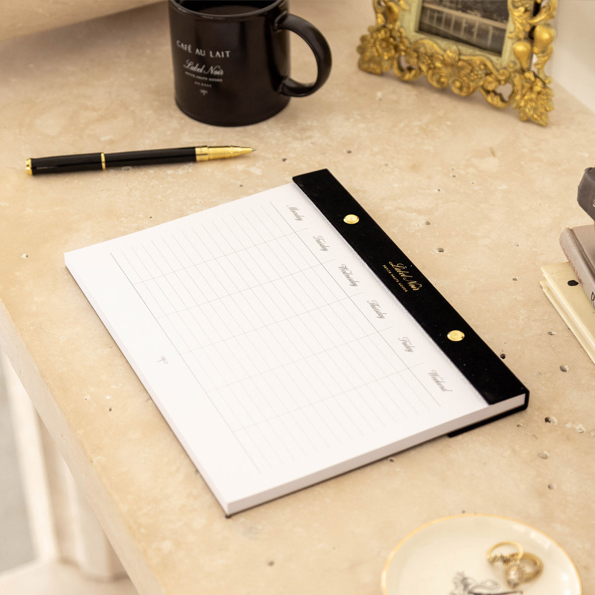 Noir Weekly Desk Pad