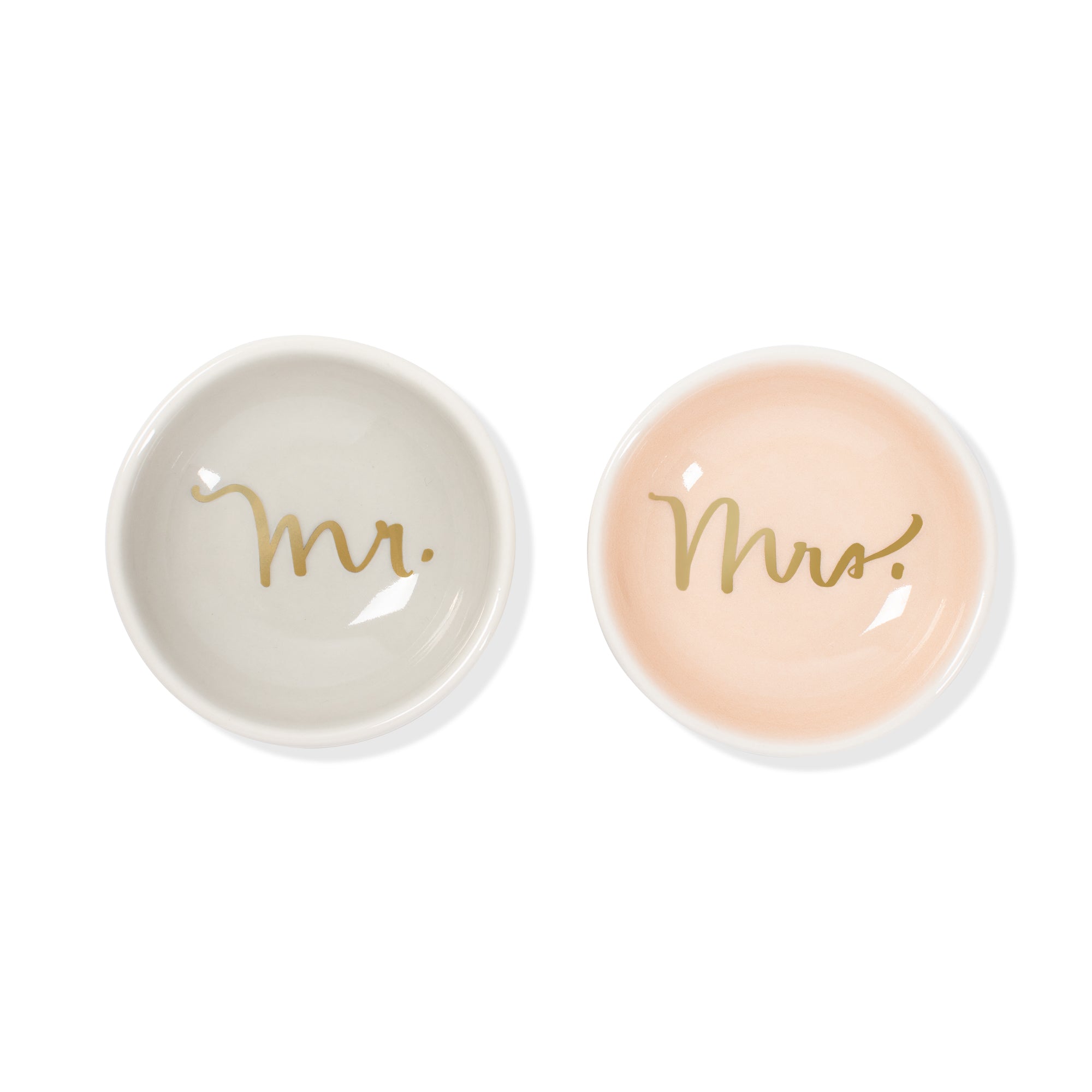 Mr & Mrs Round Trinket Dish Set