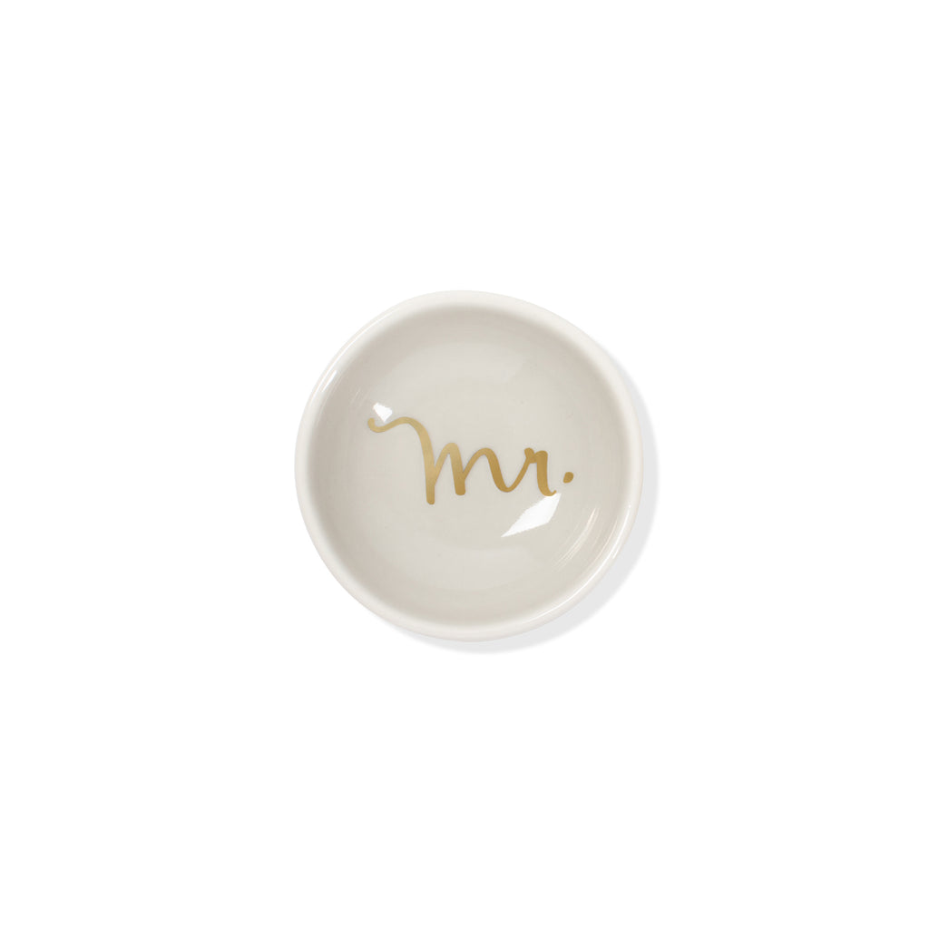 Mr & Mrs Round Trinket Dish Set