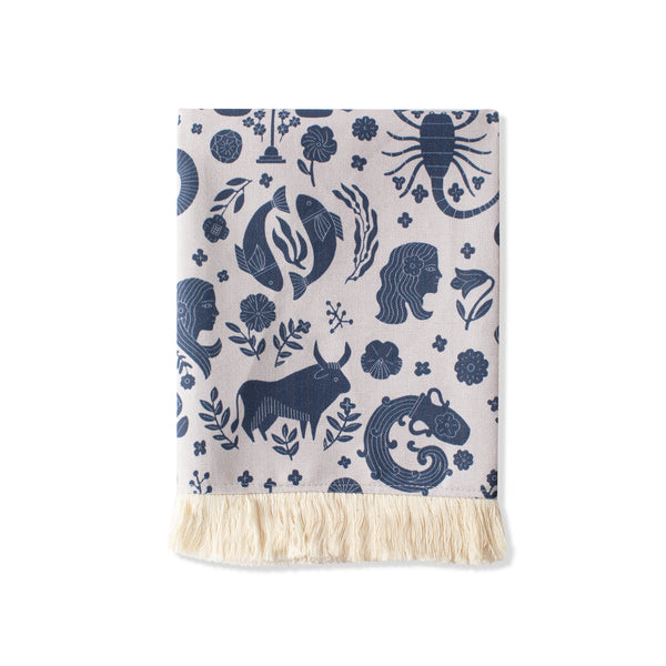 Summer by the Sea Indigo Tea Towel