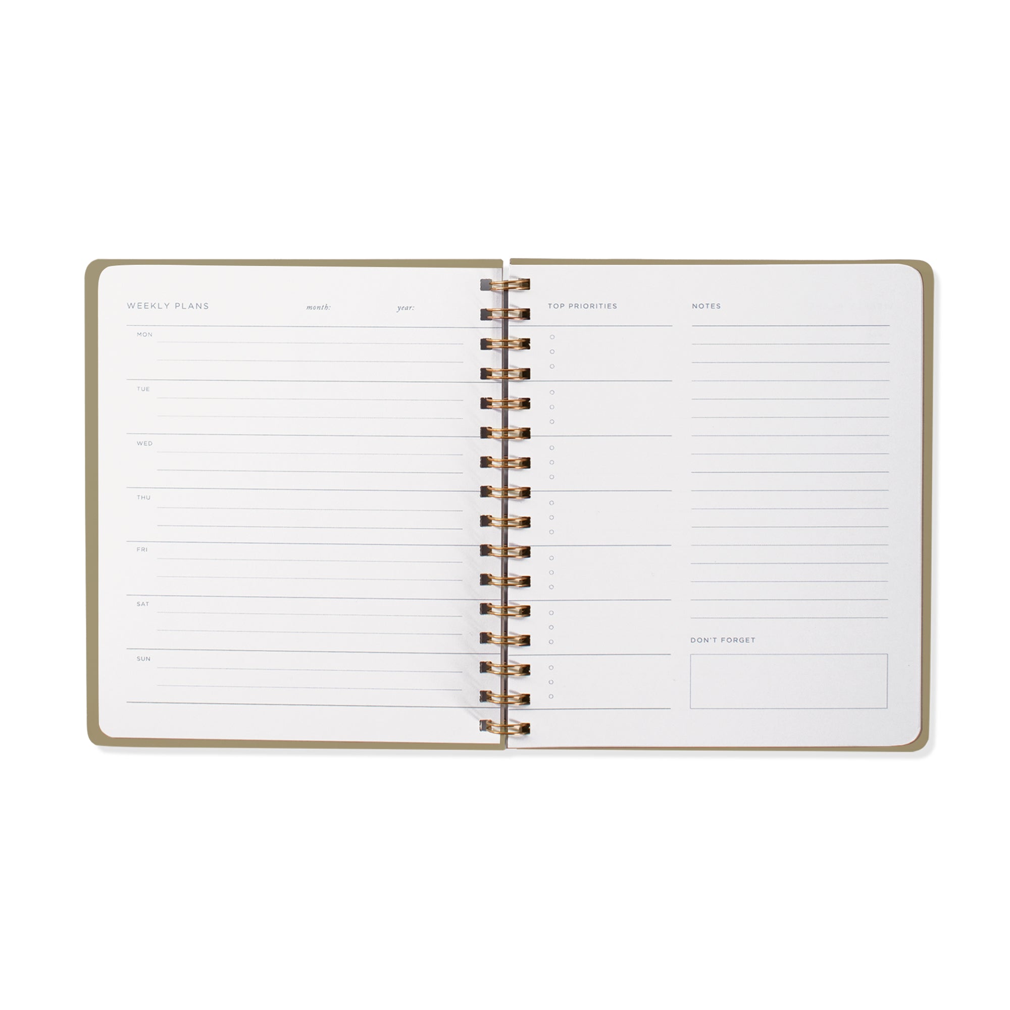 Standard Cognac Non-Dated Weekly Planner