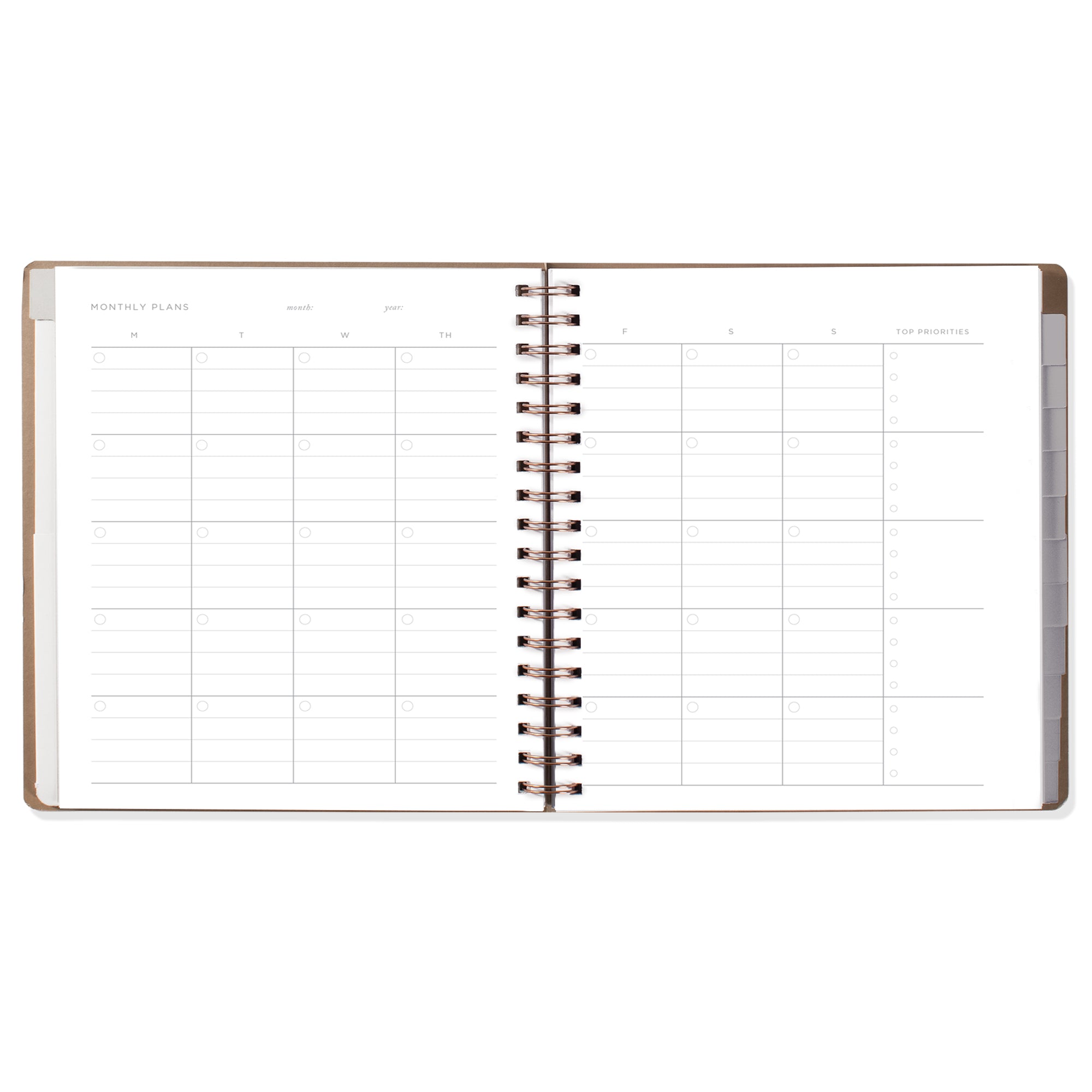 Monthly Grid Plans Non-Dated Monthly Planner