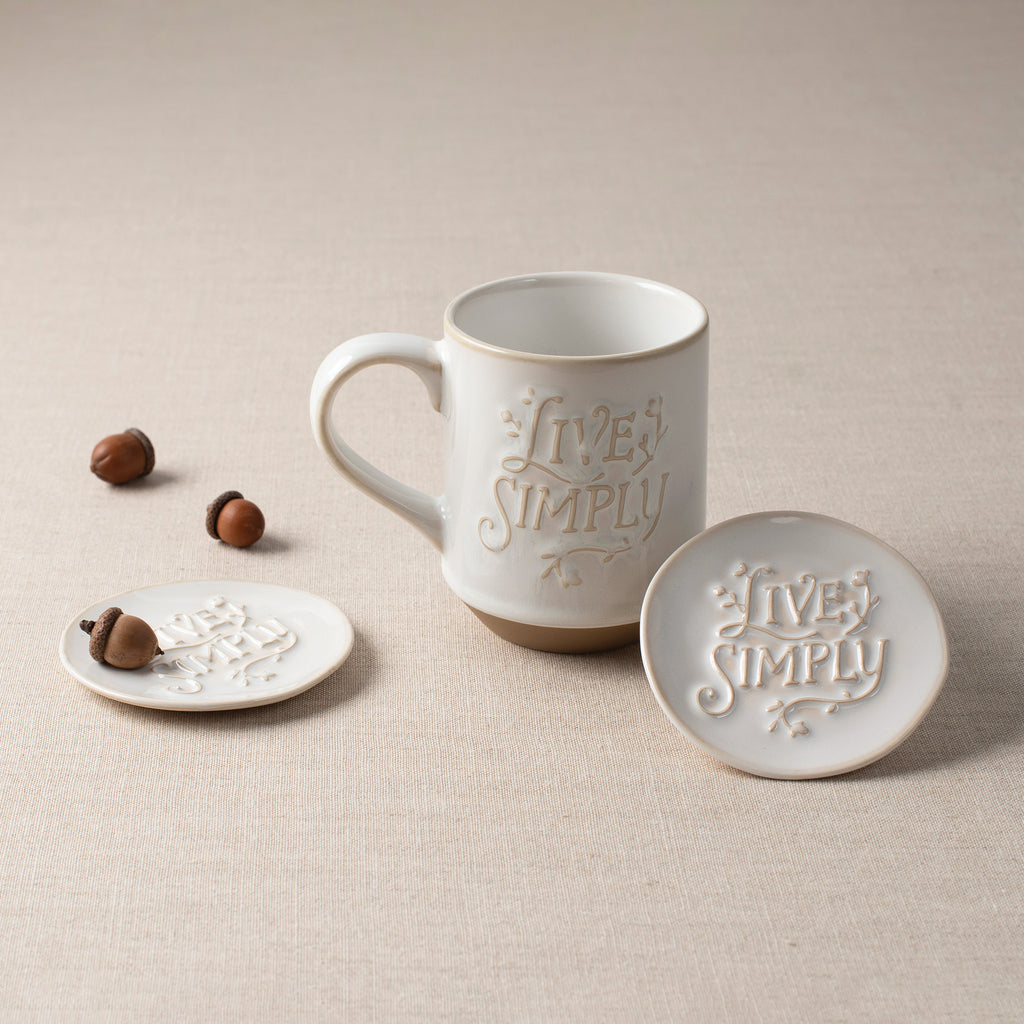 LIVE SIMPLY STONEWARE MUG