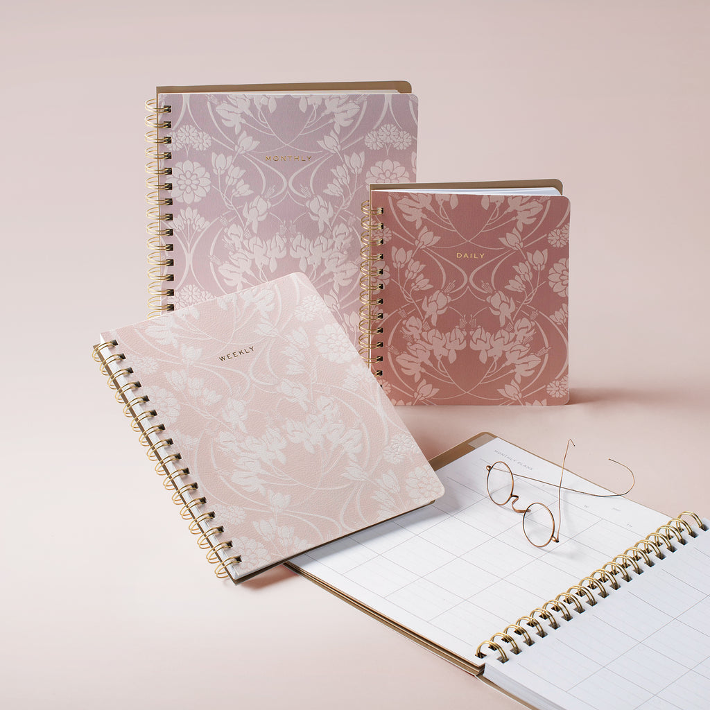 Nouveau Blossom Lavender Non-Dated Monthly Planner