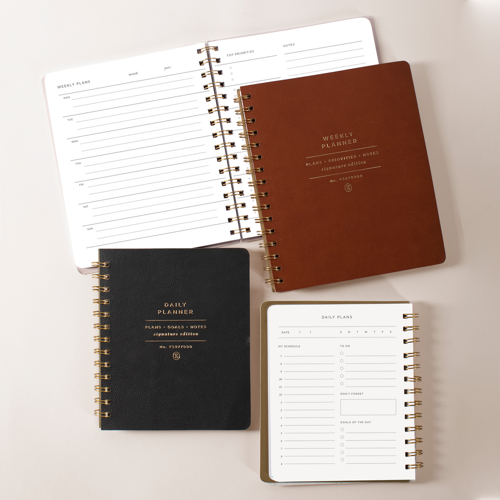 Standard Cognac Non-Dated Weekly Planner