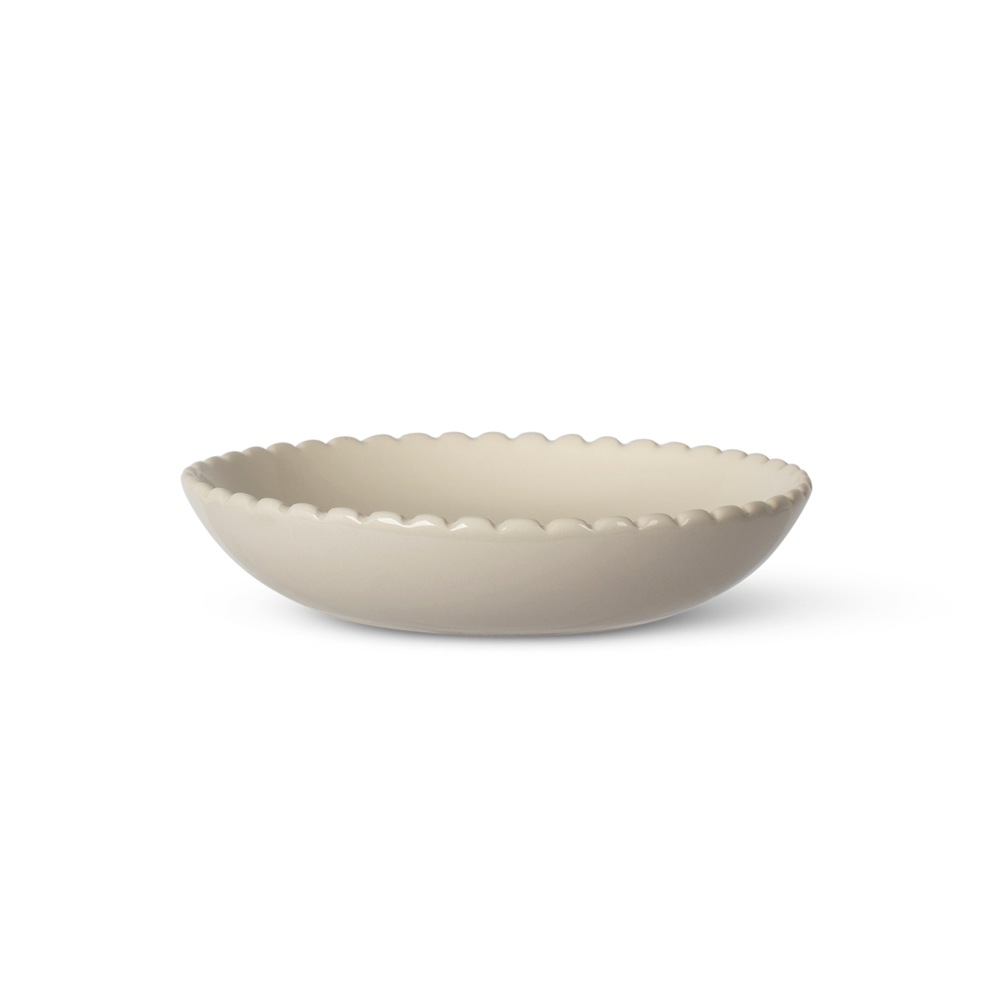 Scalloped Edge Ivory Cat Saucer