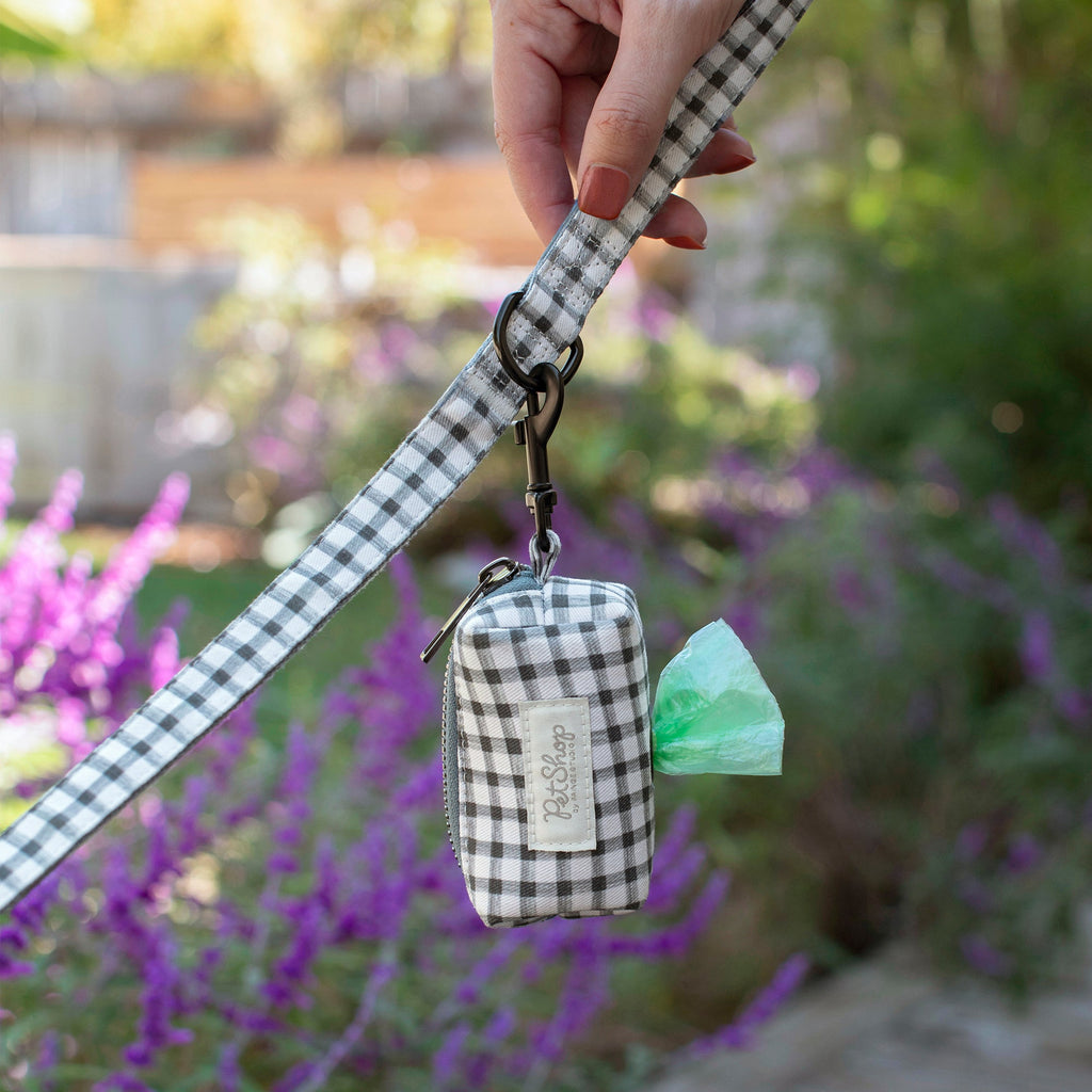 Painted Gingham Waste Bag Holder