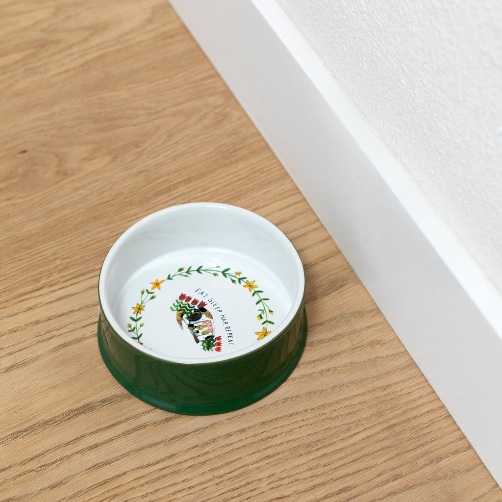 Ms Eat, Sleep, Nap Forest Small Dog Bowl
