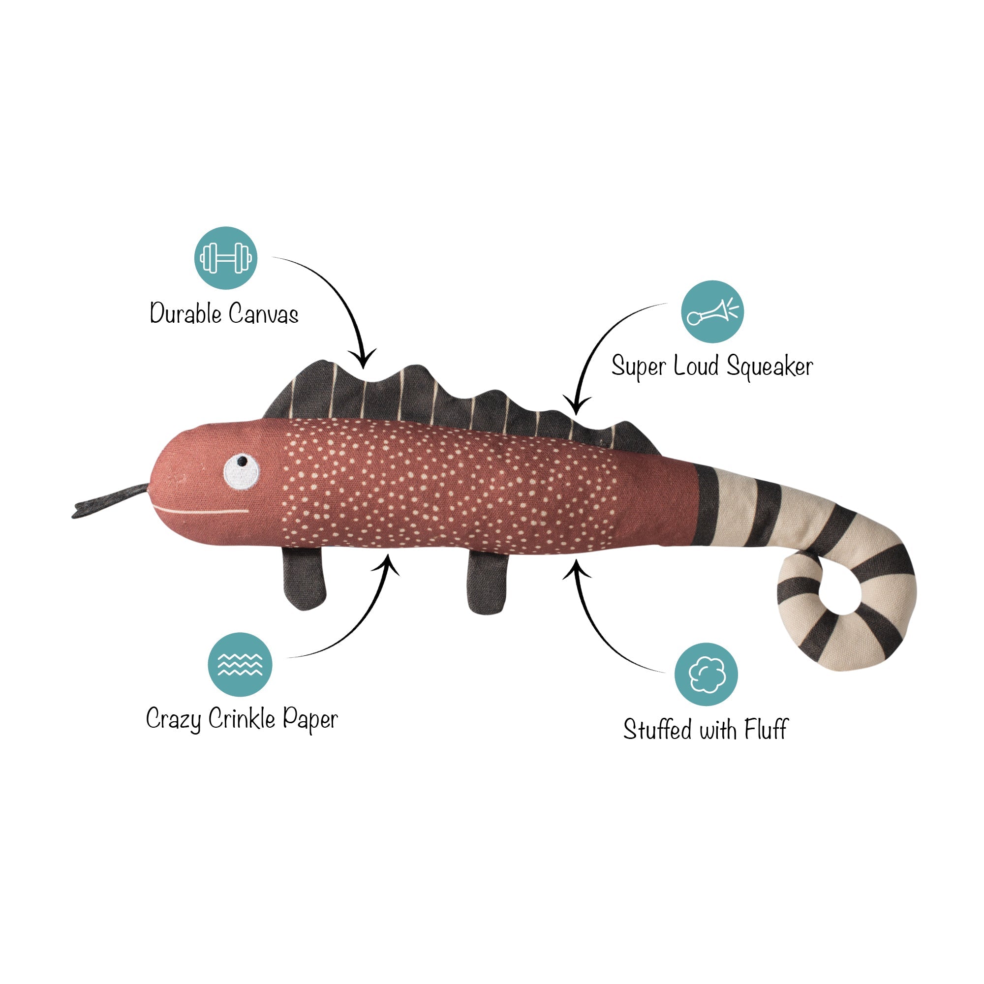 One In A Chameleon Canvas Dog Toy