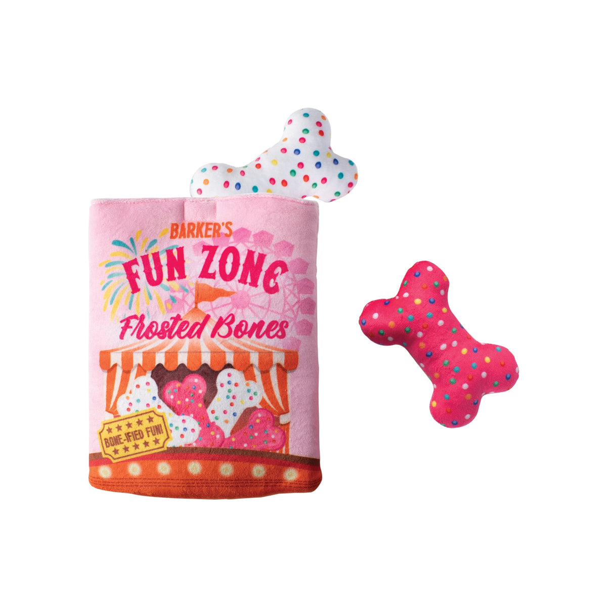 Fun Zone Bones Burrow Plush Dog Toy