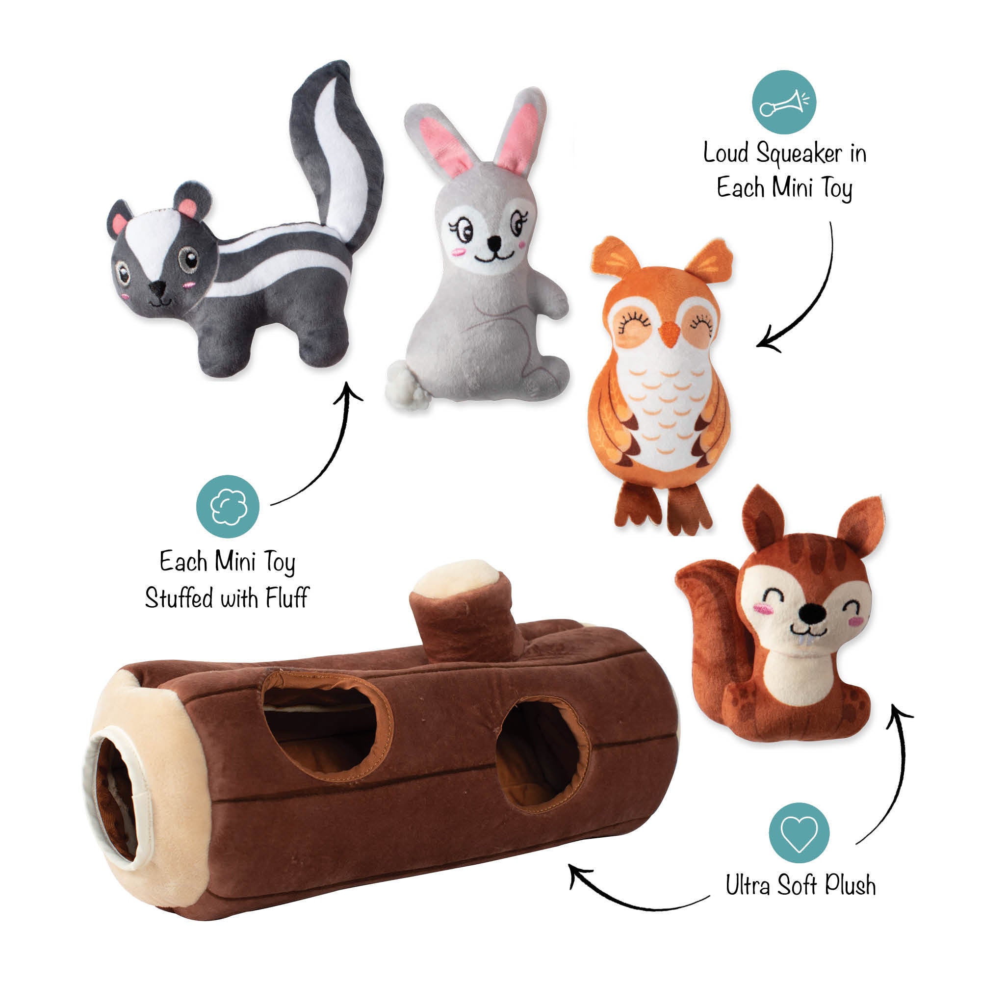 Branch Out Burrow Plush Dog Toy
