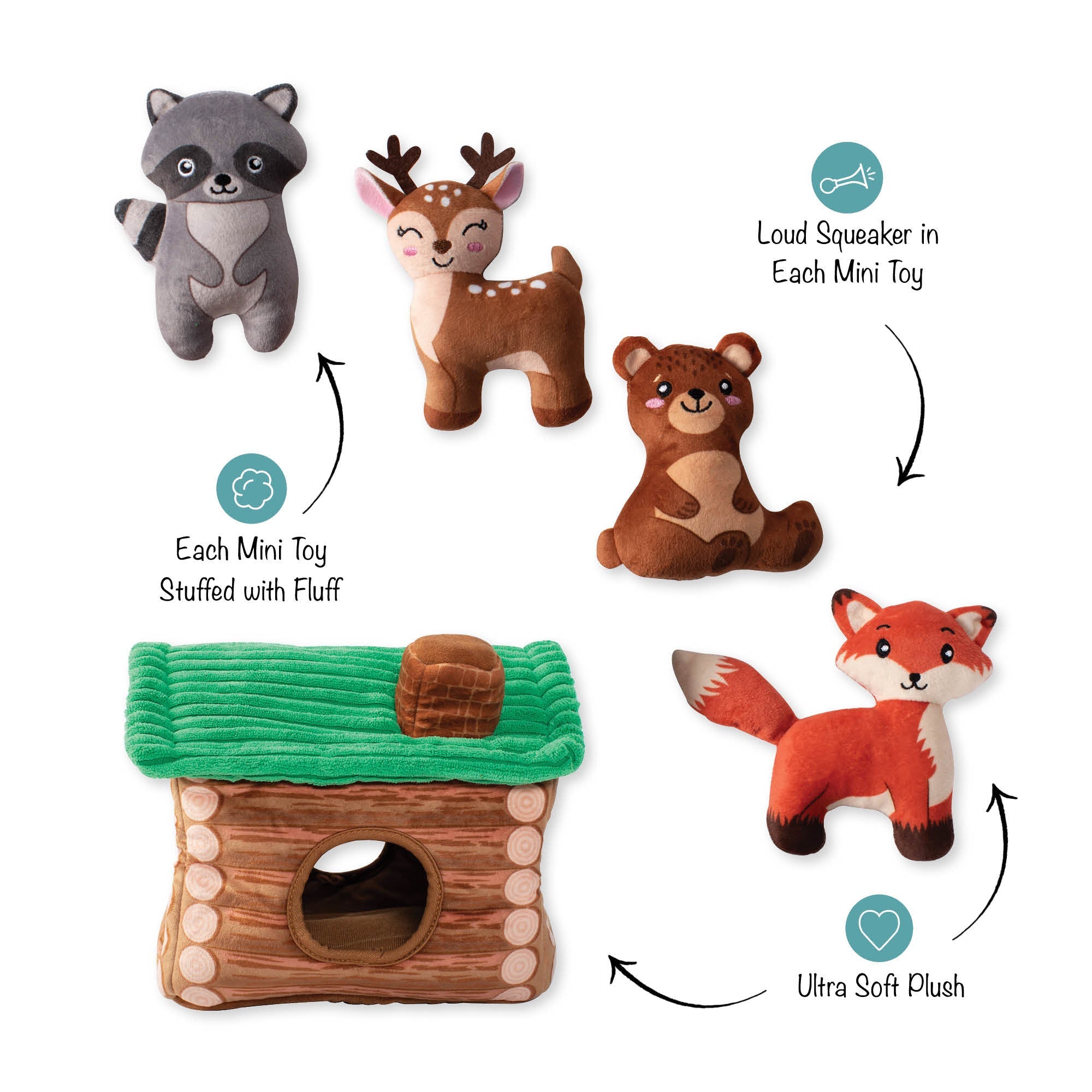 On Cabin Time Burrow Plush Dog Toy