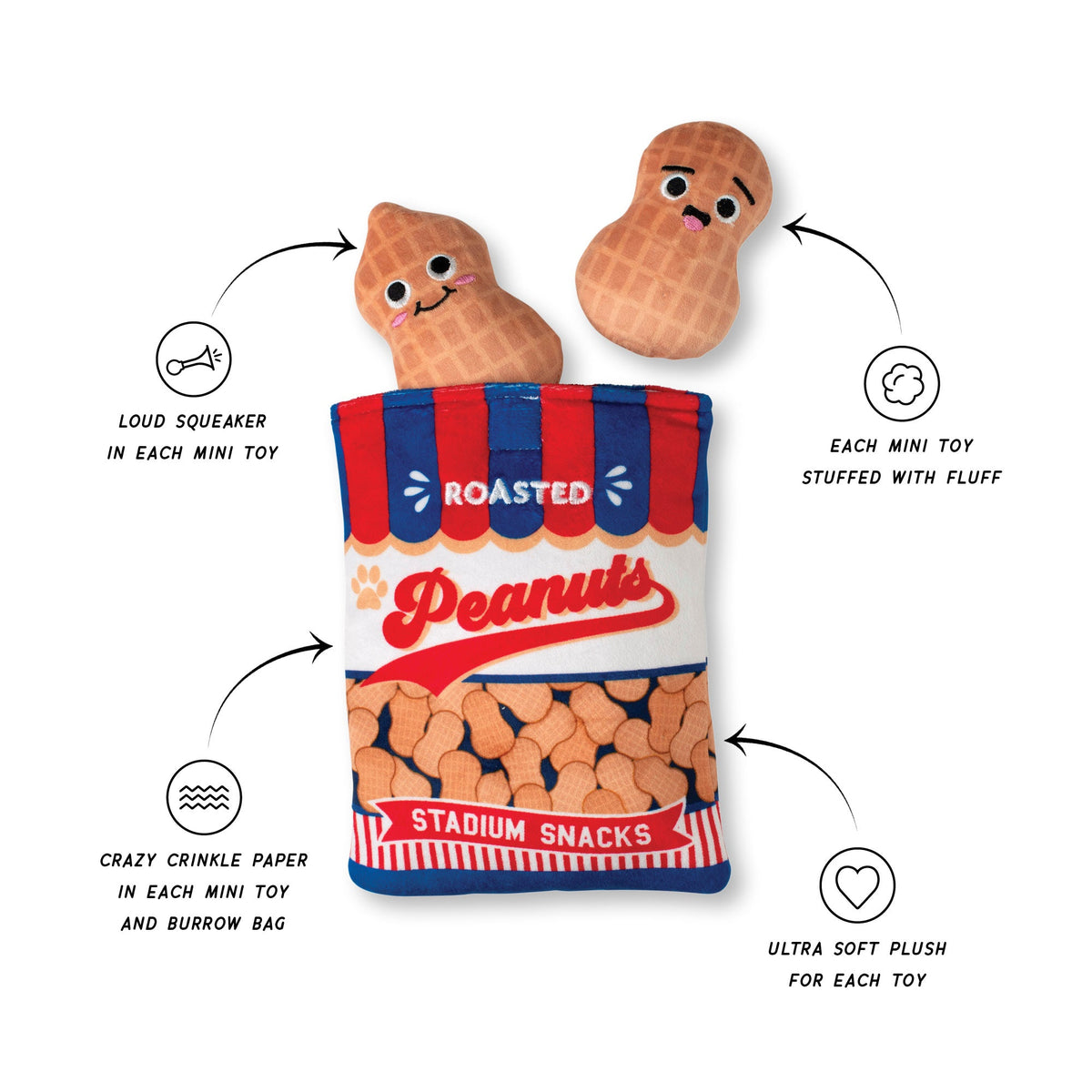 Wagsdale Nut-In But Fun Burrow Plush Dog Toy