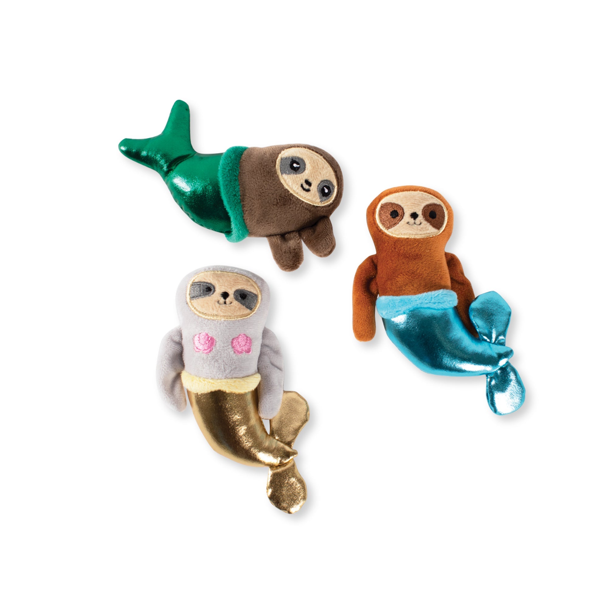 Mermazing Mersloth 3pc Mini Plush Dog Toy Set