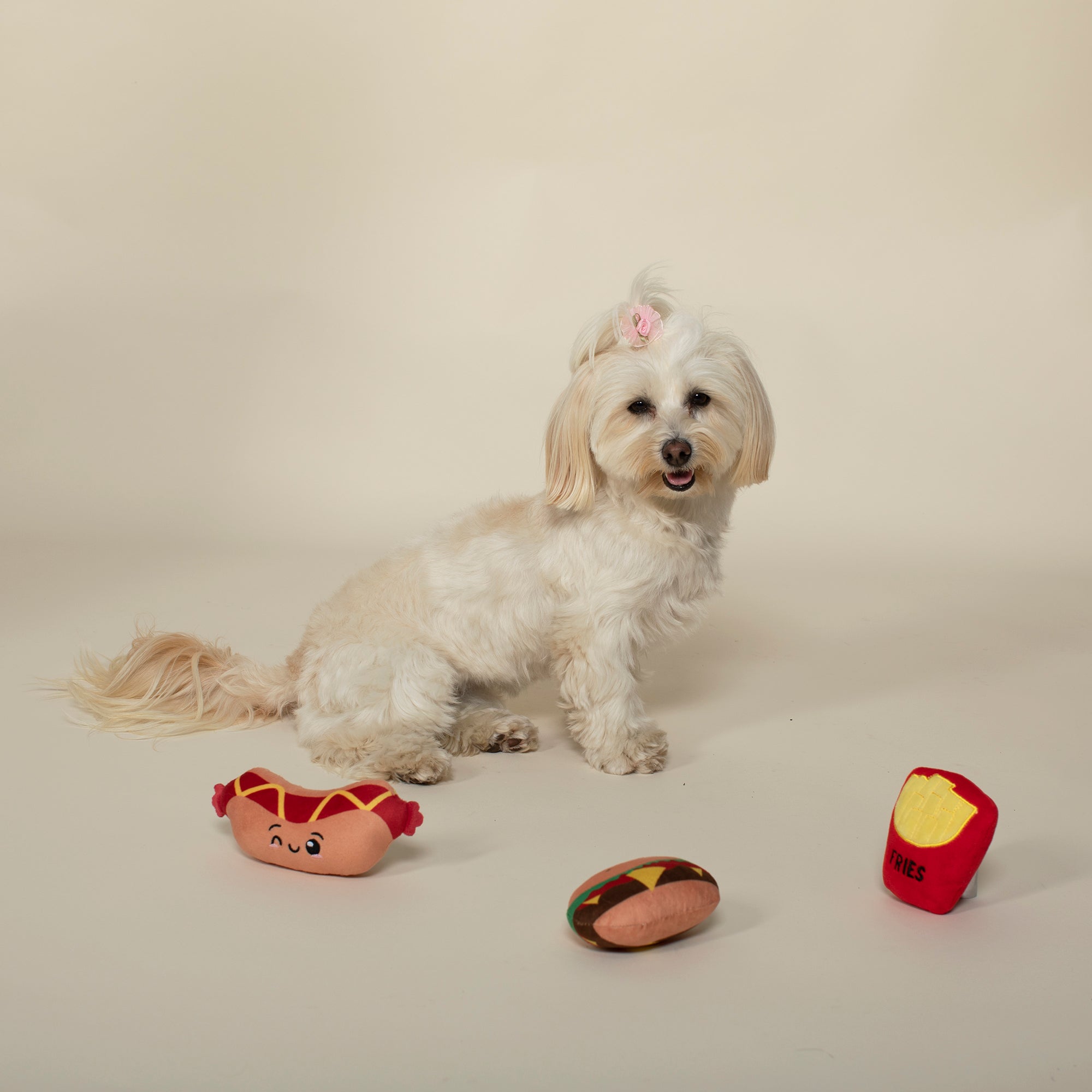 Fast Foodies 3pc Mini Plush Dog Toy Set
