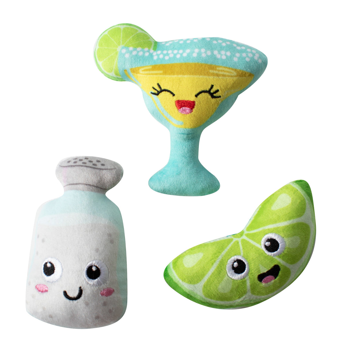 On Margarita Time 3pc Mini Plush Dog Toy Set