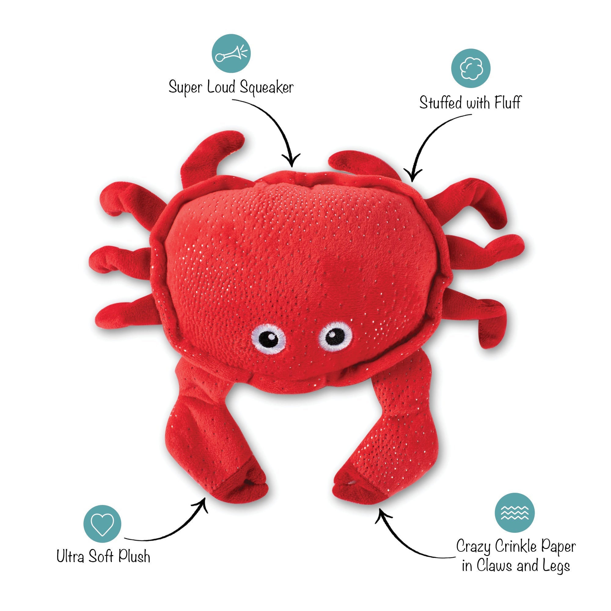 Crabby Cakes Plush Dog Toy