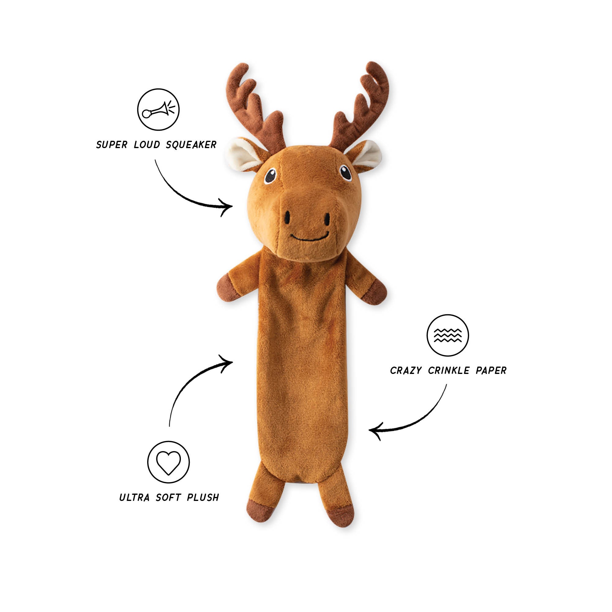 Wagsdale Don't Moose With Me Flattie Dog Toy