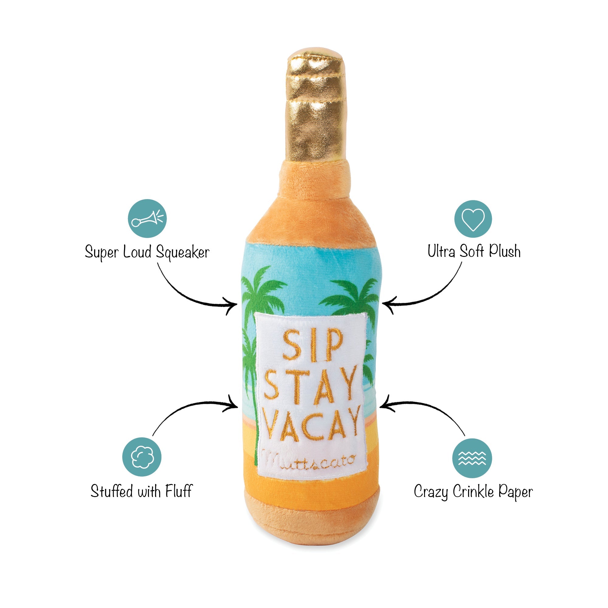 Sip Stay Vacay Plush Dog Toy
