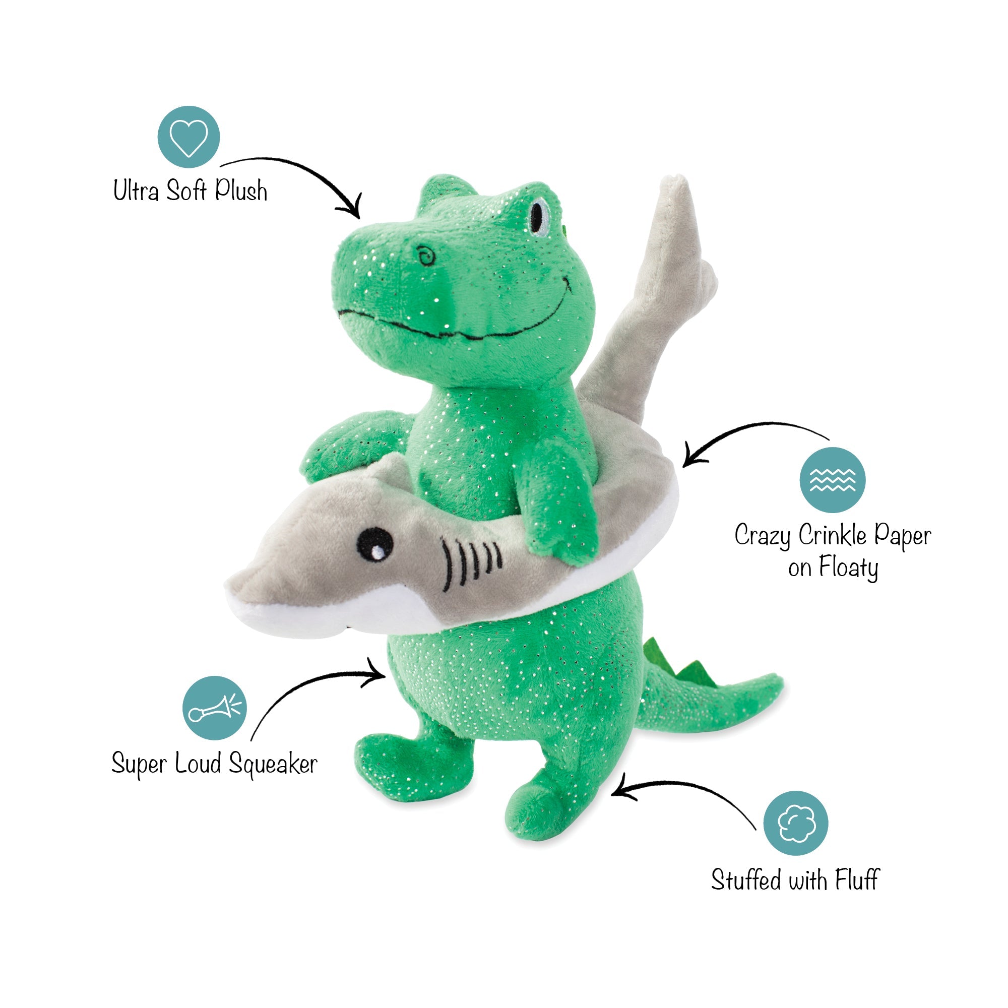 Shark Week Rex Plush Dog Toy