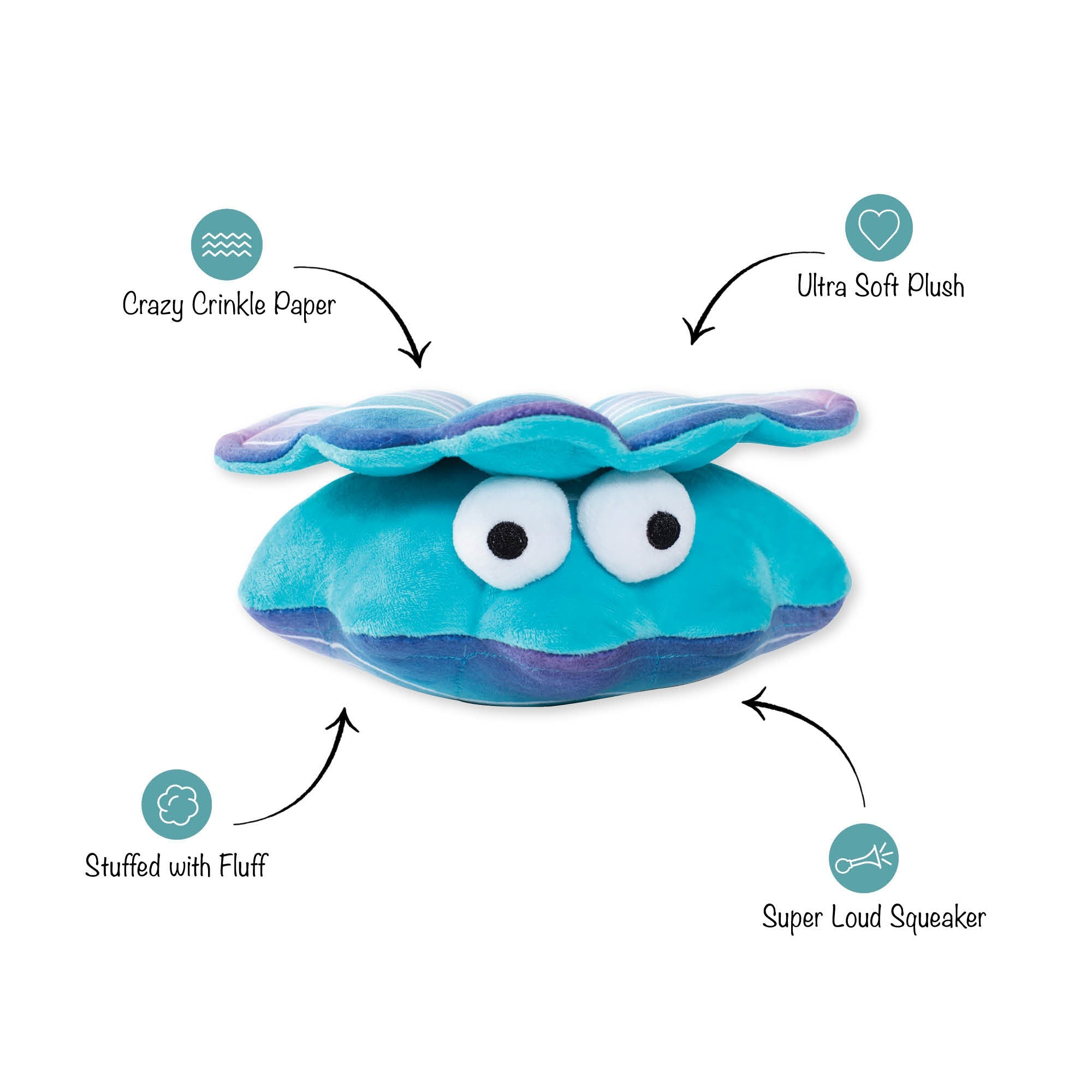 A Bit Clammy Plush Dog Toy
