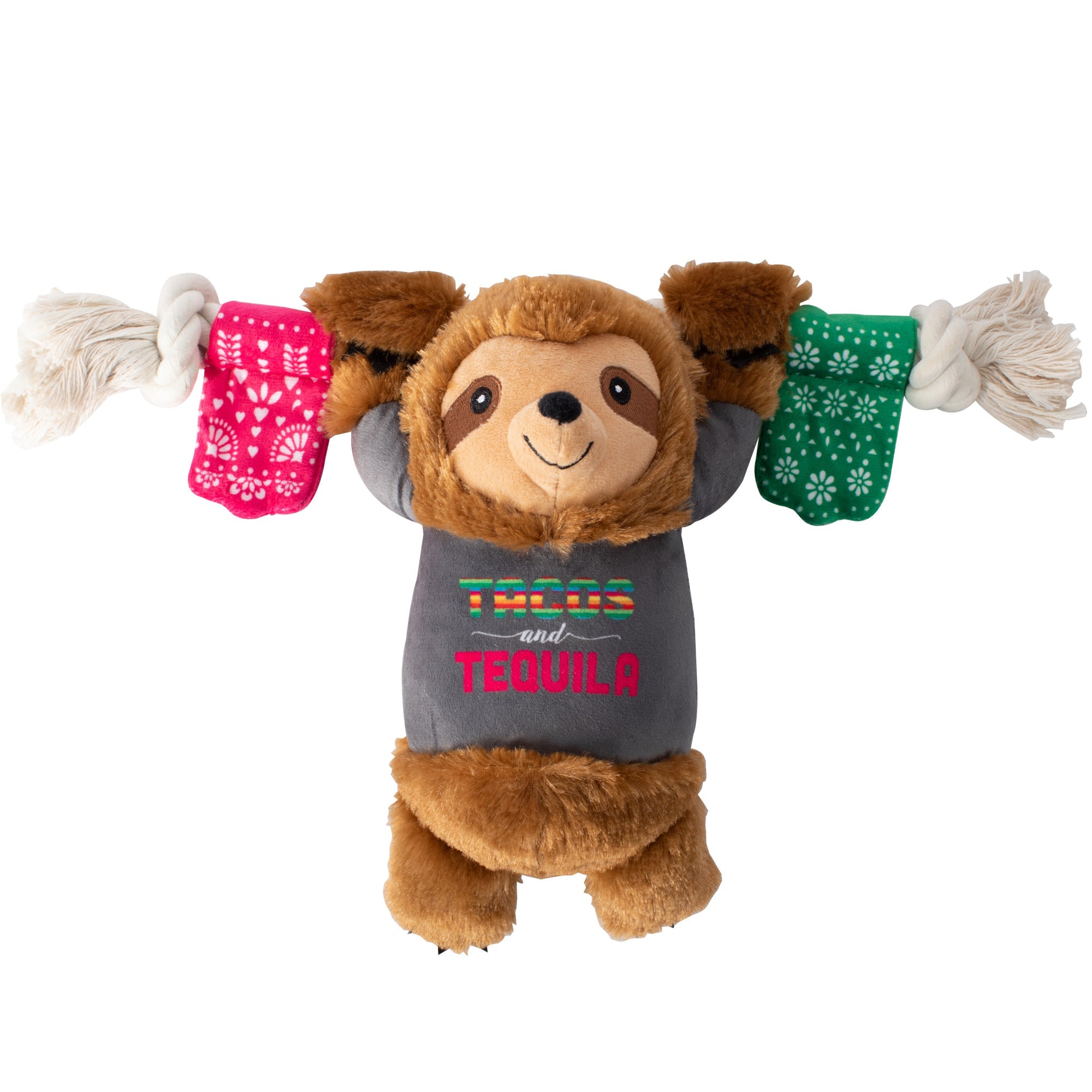 Tacos & Tequila Plush Dog Toy With Rope