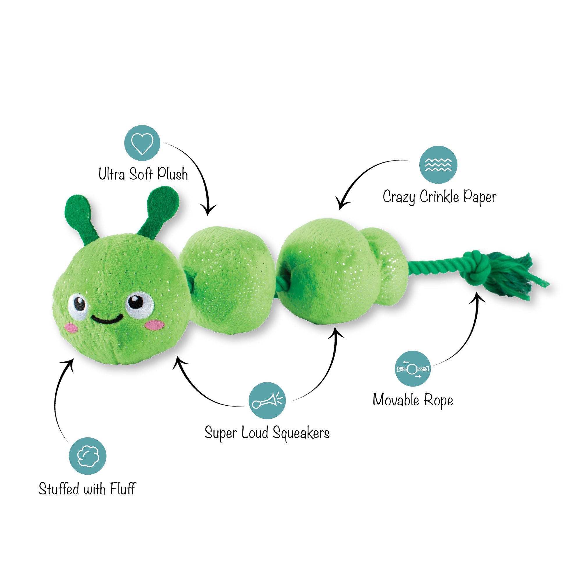 Pillar Of Society Plush Dog Toy With Rope