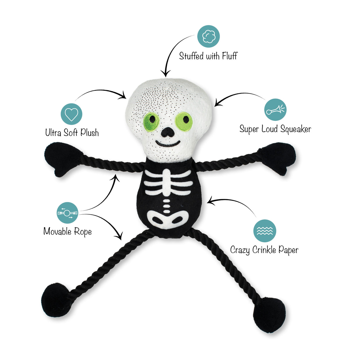 Got a Bone to Pick Plush Dog Toy With Rope