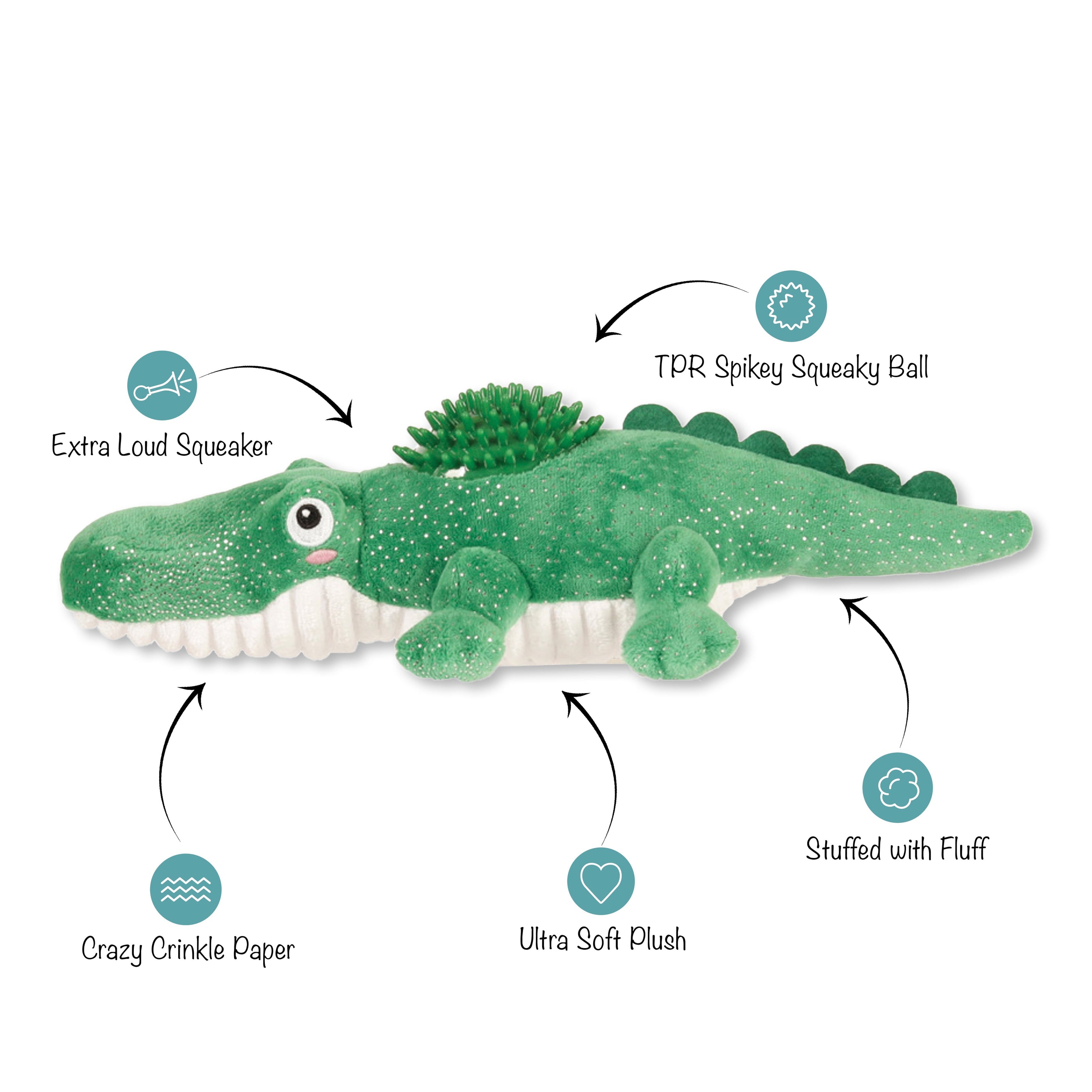 Ready To Croc Plush/Spiky Ball Dog Toy