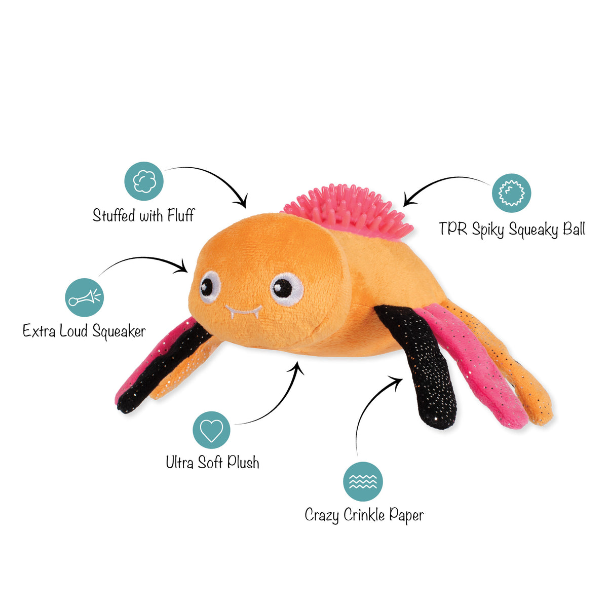 Stop Bugging Me Pastel Plush/Spiky Ball Dog Toy
