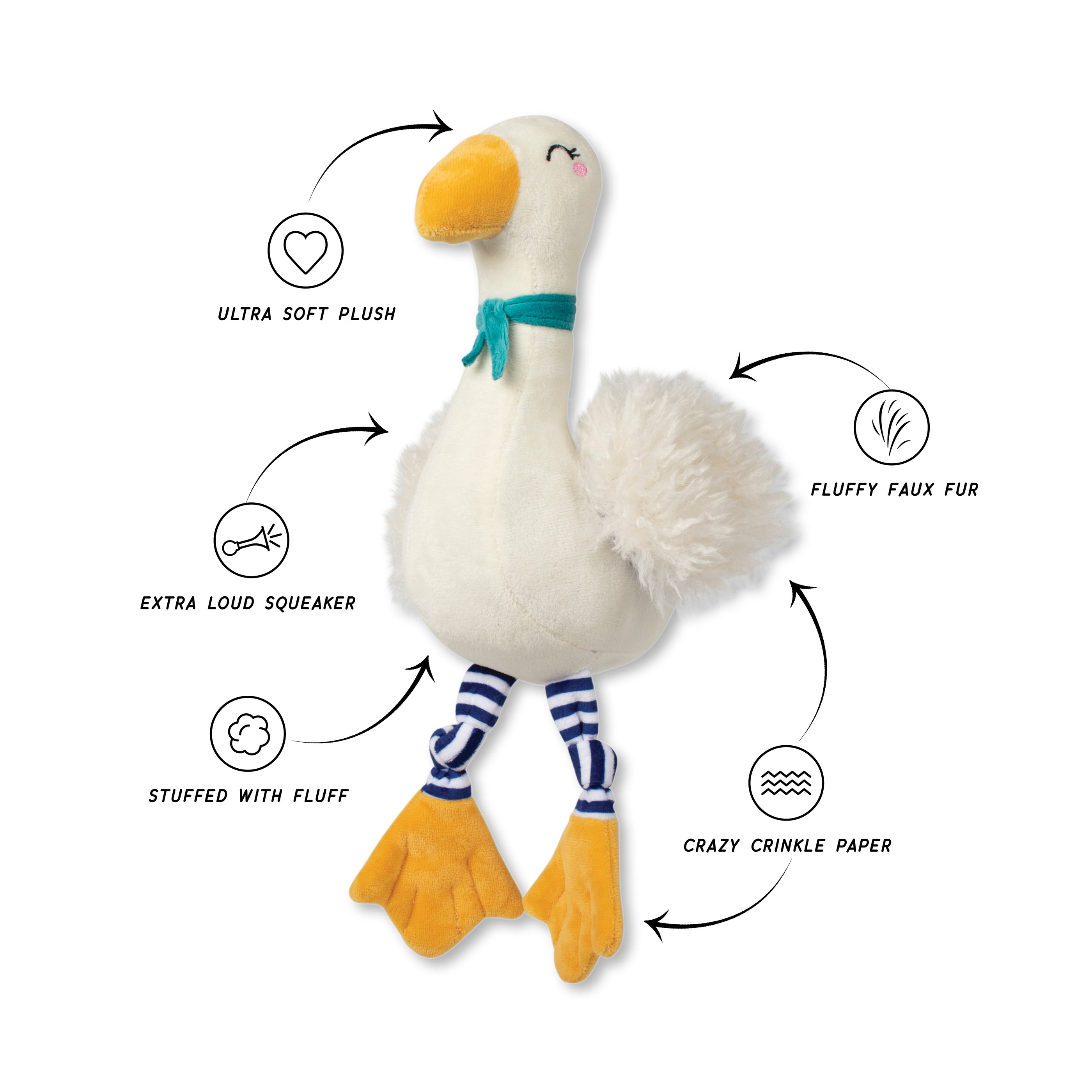 Wagsdale Goose On The Loose! Plush Dog Dog Toy