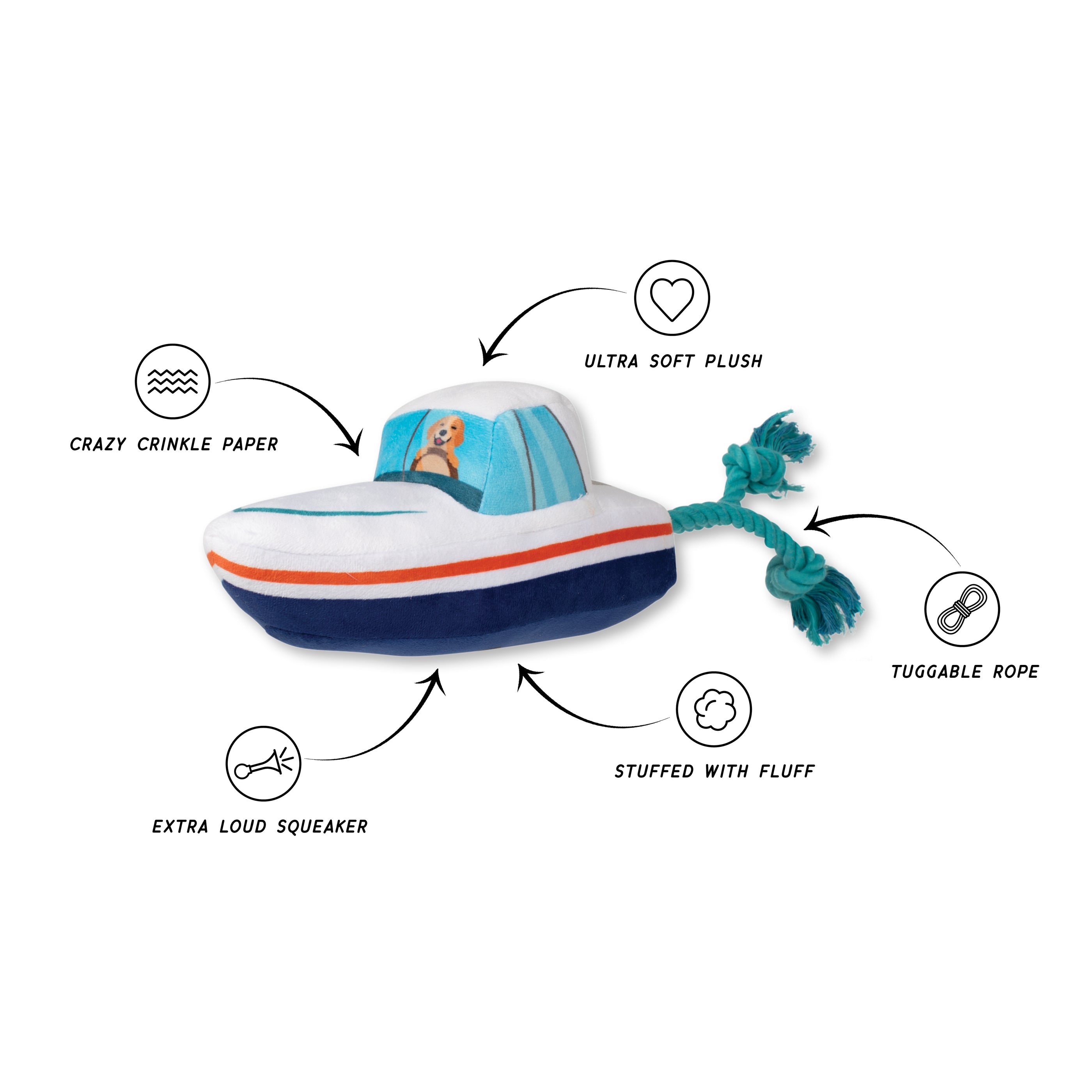 Wagsdale Boat-Loads of Fun Plush Dog Toy