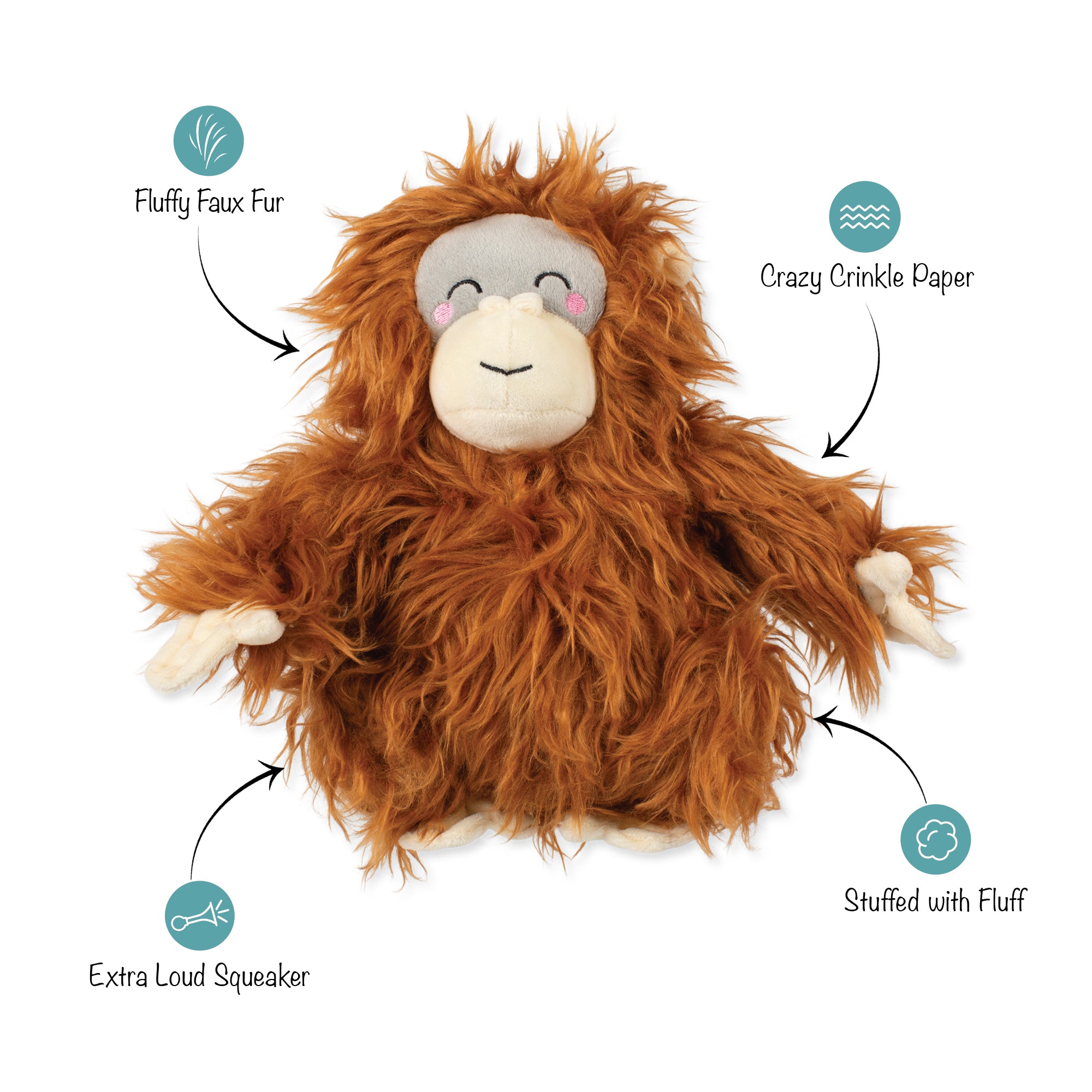 Oranga-Hug Plush Dog Toy