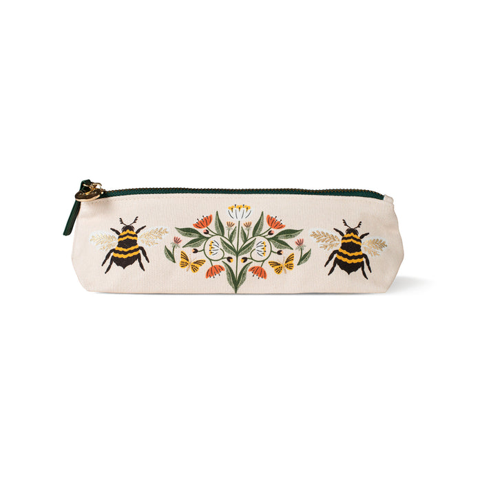 JT BEE FLORAL FLAT BOTTOM PENCIL POUCH