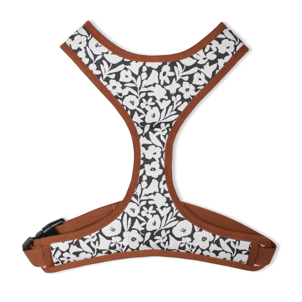 Charcoal Floral Dog Harness