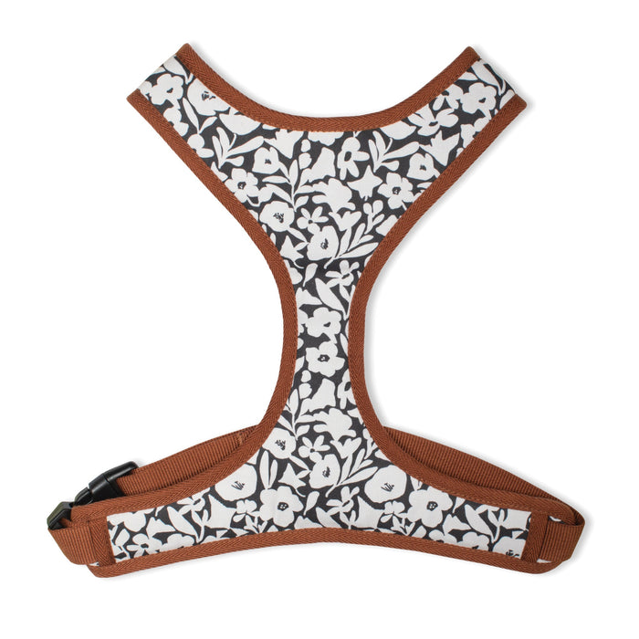 Charcoal Floral Dog Harness