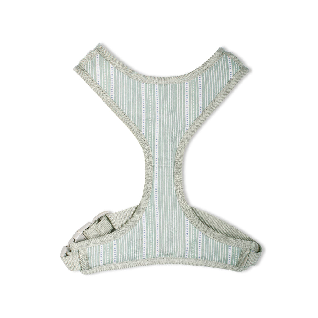 Block Stripe Dusty Sage Dog Harness
