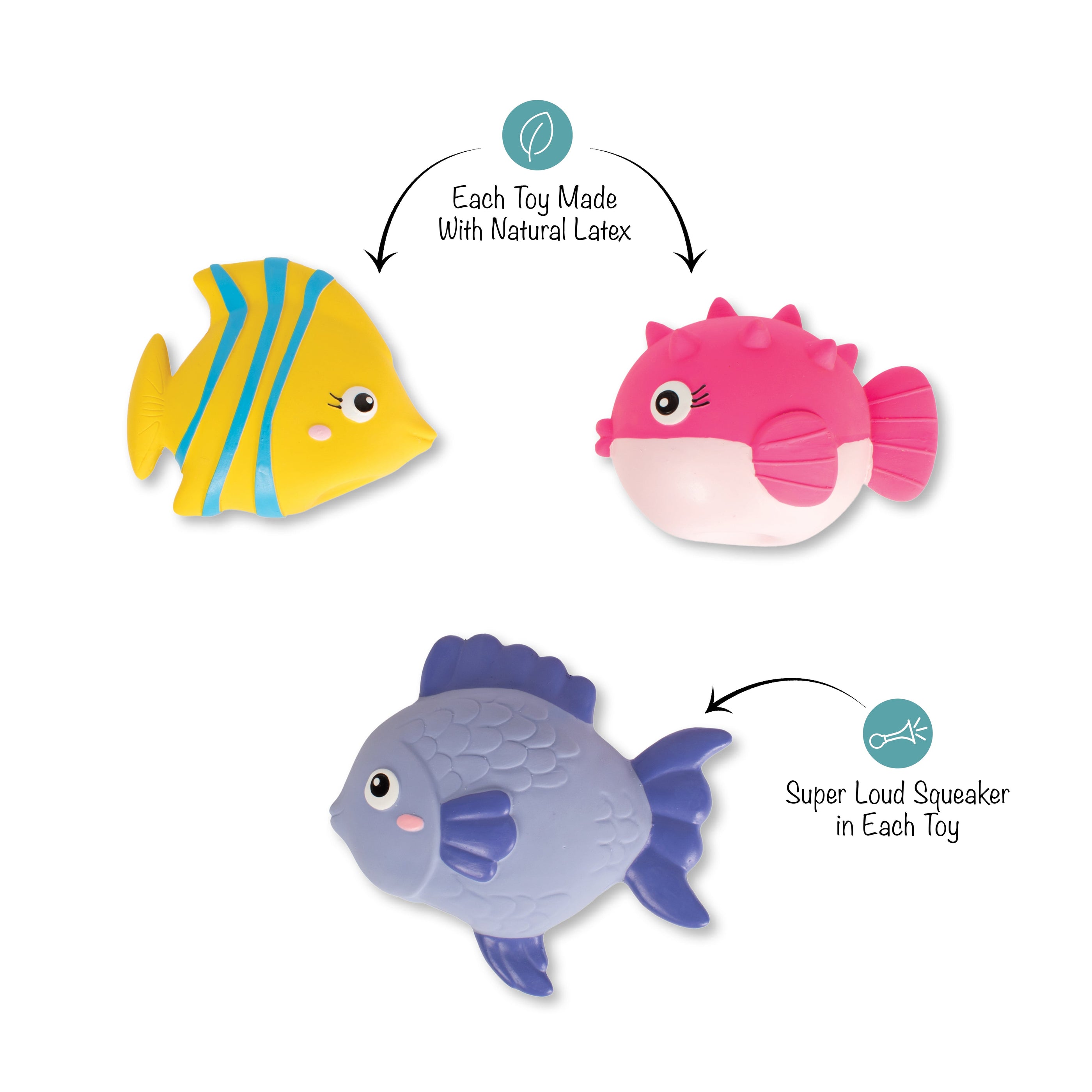 Stay Salty 3pc Mini Latex Dog Toy Set