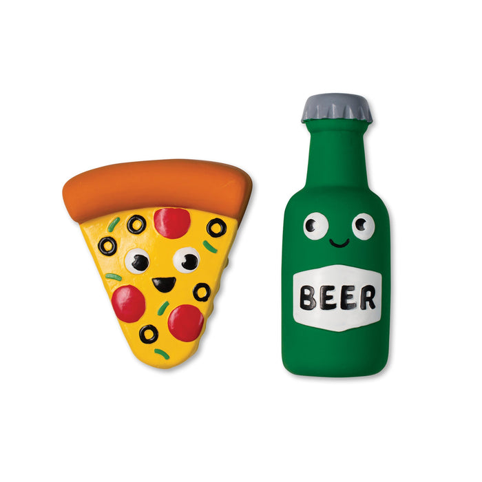 In Pizza We Crust 2 Piece Latex Dog Toy