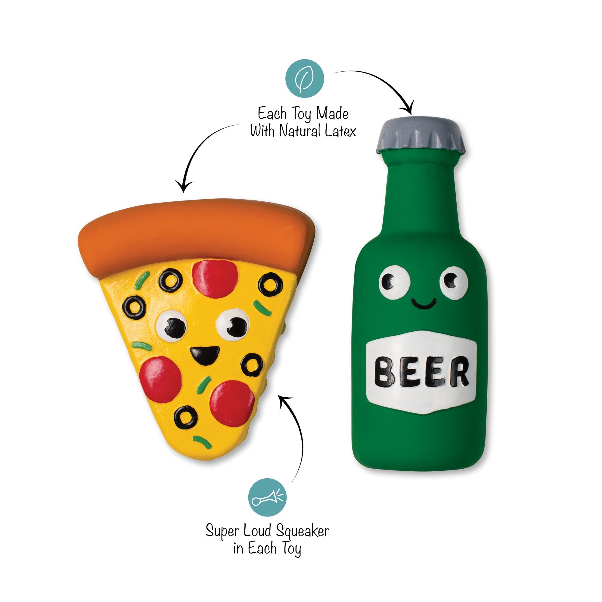 In Pizza We Crust 2pc Latex Dog Toy Set
