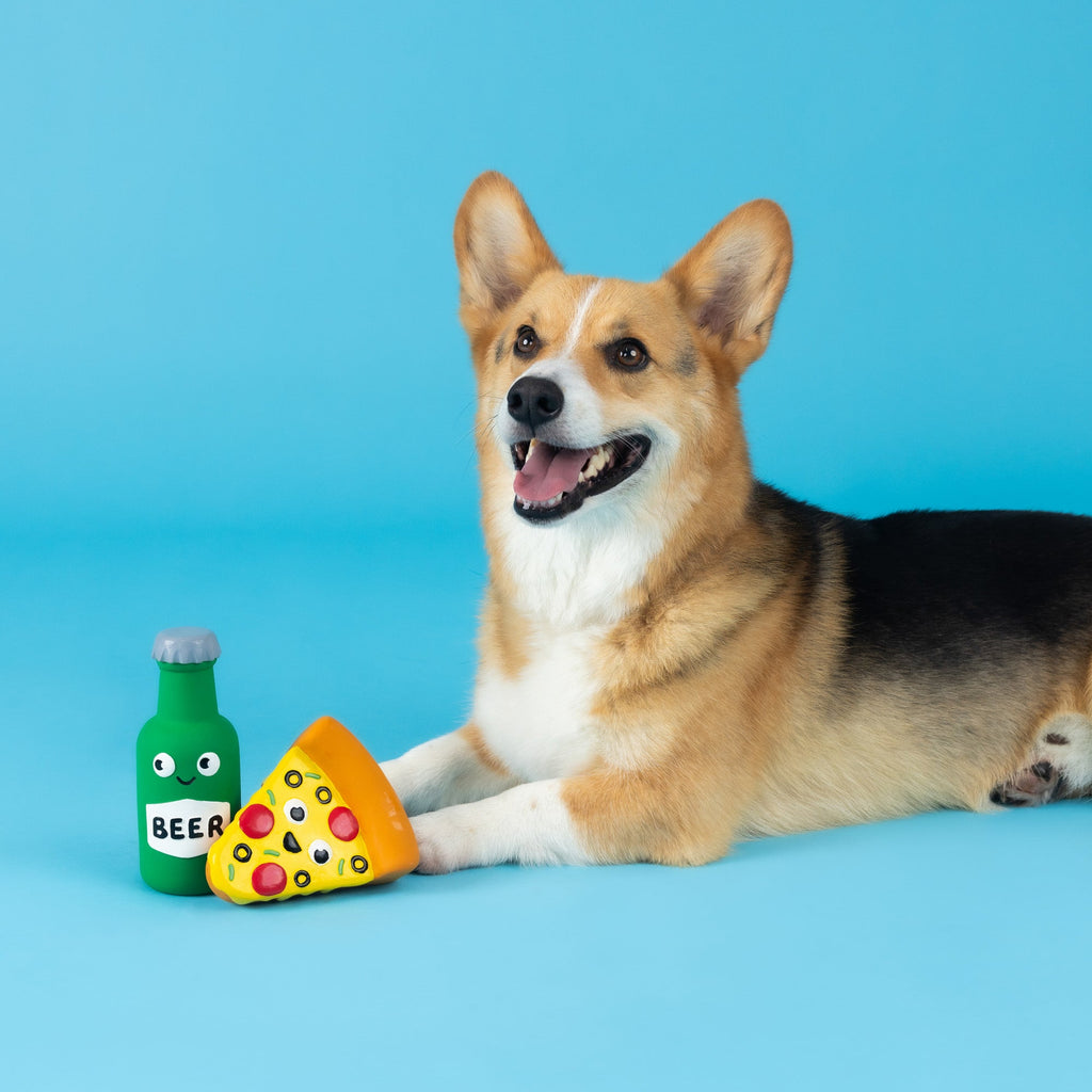 In Pizza We Crust 2 Piece Latex Dog Toy