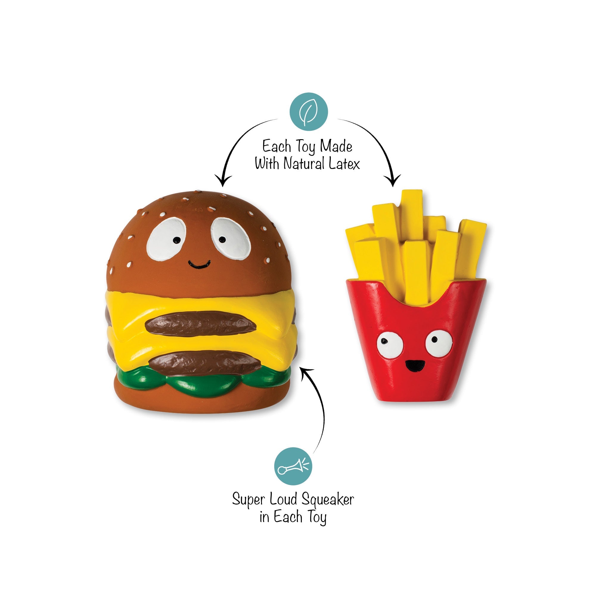 Big Buns, Small Fry 2pc Latex Dog Toy Set