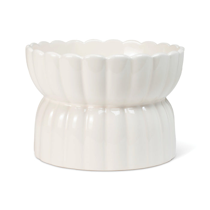 Scalloped Ivory Medium Dog Bowl