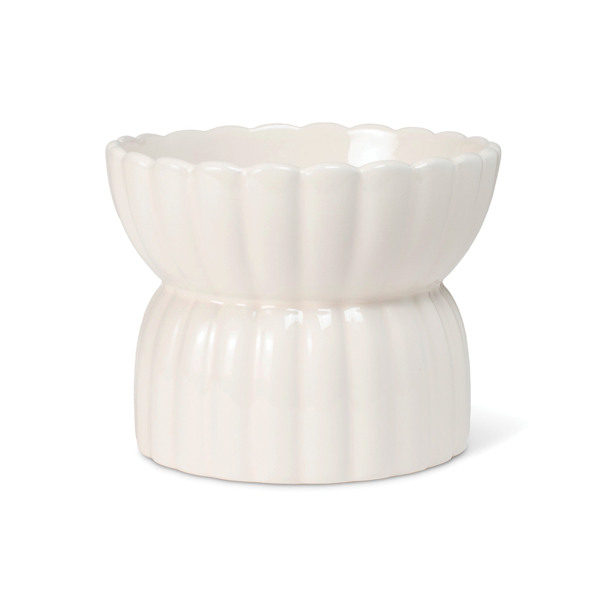 Scalloped Ivory Small Dog Bowl